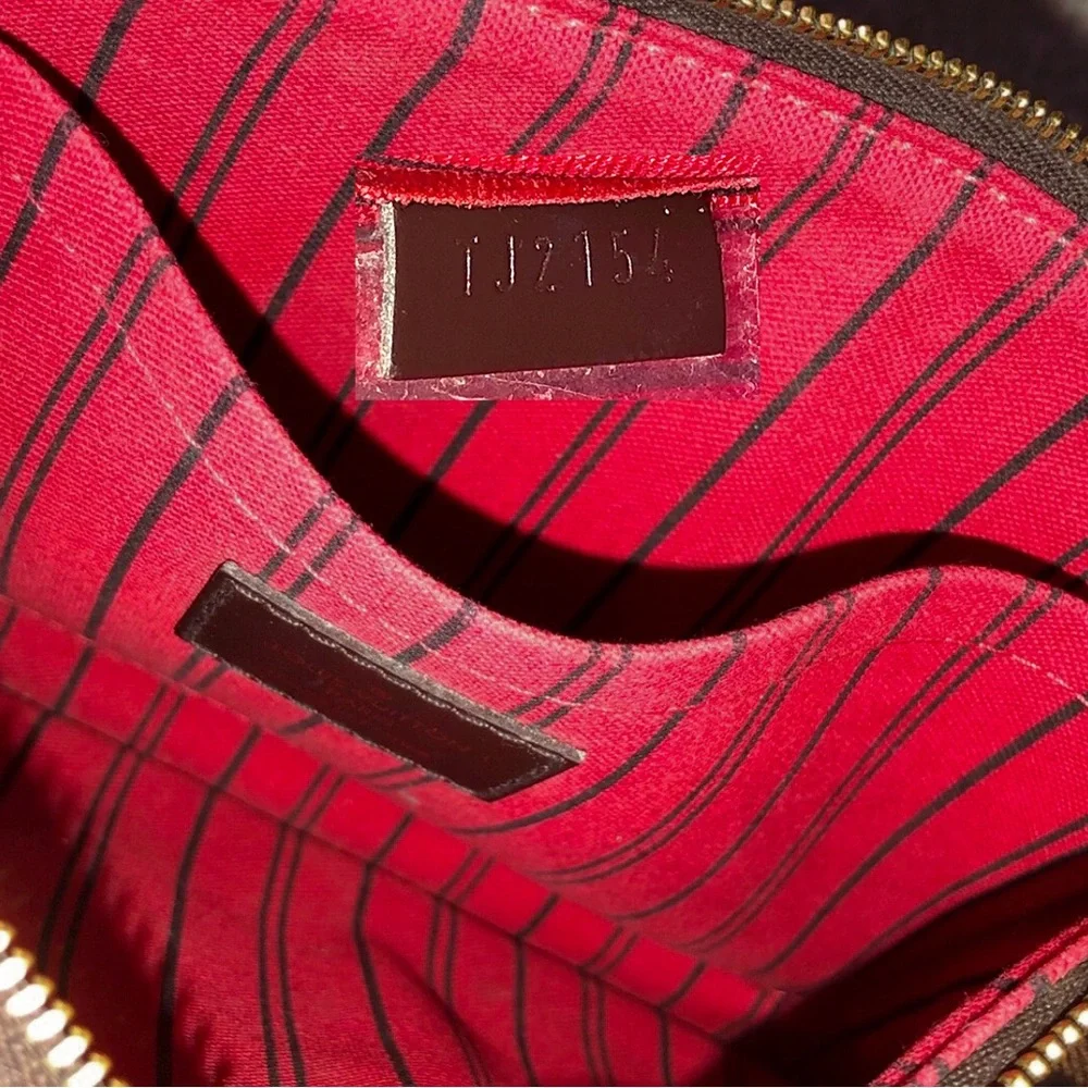LOUIS VUITTON Damier Ebene Neverfull GM Red Interior Dust Bag Organizer